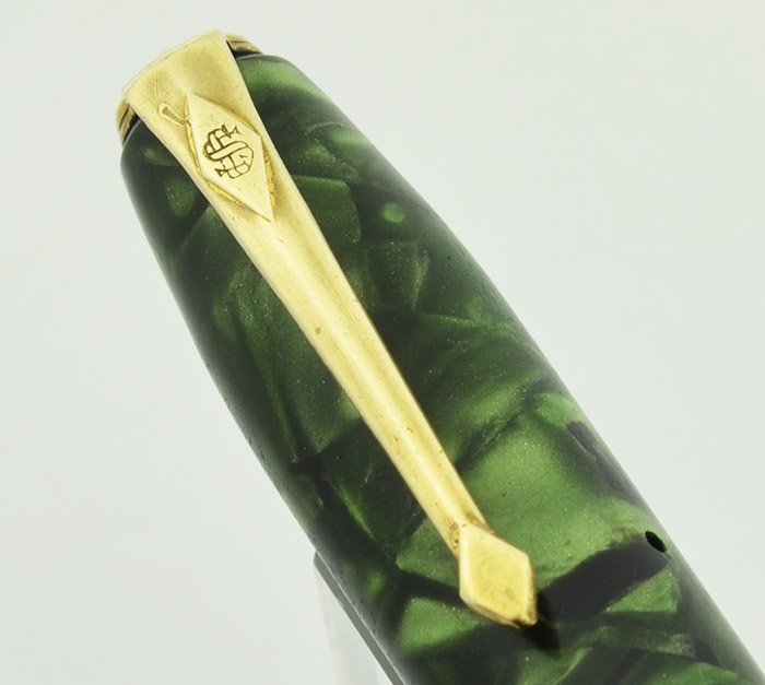 Conway Stewart 84 Fountain Pen - Marbled Green, Medium 14k Nib